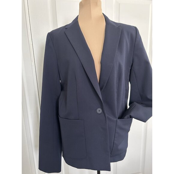 GAP Classic Notch Collar Single Breasted Blazer Jack Wool Blend Navy Blue 10 - Picture 1 of 10
